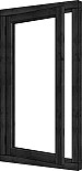 Douglas Steel Look vleugelraam enkel 647x1296mm linksdraaiend zwart - module 01