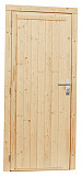 Vuren enkele dichte deur inclusief kozijn, linksdraaiend, 90 x 201 cm, kleurloos geïmpregneerd.