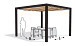 Vrijstaande pergola aluminium antraciet 319x319 cm - Doek Zand
