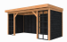 Buitenverblijf Comfort Compleet 500x270cm Basis onbehandeld, wanden zwart geïmpregneerd