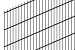 Hillfence metalen scherm, dubbele staafmat, 200 x 103 cm, zwart.