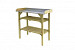 Tuinwerktafel douglas met zinken blad, 109 x 85 x 48 cm.