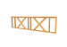 Hekwerk met kruis douglas type C, 278,5 x 73 cm, onbehandeld.