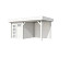 Topvision tuinhuis Kuifmees 250x250 cm met luifel 3 meter, wit gespoten.
