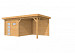 Douglas Topvision Premium tuinhuis Raaf 300x300 cm met luifel 3 meter, kleurloos geimpregneerd.