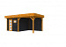 Douglas Topvision Premium Raaf, 298 x 298 en luifel 300 cm, wanden zwart en basis kleurloos geïmpregneerd.