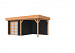 Douglas Topvision Premium Roek, 298 x 298 en luifel 300 cm, wanden zwart geïmpregneerd en basis onbehandeld.