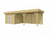 Vuren Topvision Premium Bosuil, 300 x 300 en luifel 500 cm, groen geïmpregneerd.