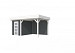 Vuren Topvision Premium Kiekendief, 200 x 300 en luifel 300 cm, wanden antraciet en basis wit.