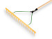 Hooihark kunststof, 16 tanden, recht model, met egaliseerstrip, steel160 x 2,8 cm