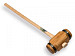 Sleg, rond model, kop 12x14x28cm met ovale steel 100 cm.