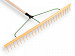 Grashark - Hooihark, kunststof 24 tands, recht, 94 cm breed met egaliseerstrip met steel 160 x 2,8 c