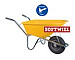 Bouwkruiwagen Basic HDPE 100 L geel softwiel