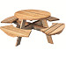 Picknicktafel Mick, 44 mm dik, bladmaat rond 160 cm, zwaar uitgevoerd