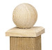 Paalornament bol op plaat 10 x 10 cm hout.