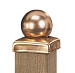 Paalornament bol op plaat 7x7 cm (diverse kleuren)