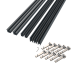 Boston alu profielset voor hpl/glas 5x horizontaal 12x30mm L-175cm + 10 connecters RAL7016