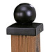 Paalornament bol op plaat 9 x 9 cm metaal zwart.