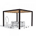 Vrijstaande pergola aluminium antraciet 402x402 cm - Doek Zand