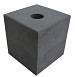 Betonpoer antraciet glad TH-11 200x200x200mm met doorlopend gat 40mm