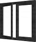 Douglas Steel Look vleugelraam dubbel 674x1296mm zwart - module 01