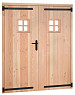 Douglas dubbele 1-ruits deur inclusief kozijn, 168 x 201 cm, onbehandeld.