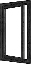 Steel Look vleugelraam enkel zwart (diverse maten)