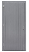 Hardhouten enkele 1-ruits deur Prestige met dubbelglas, linksdraaiend, 109 x 221 cm, grijs gegrond.