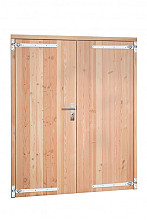 Douglas dubbele dichte deur inclusief kozijn, 168 x 201 cm, kleurloos geïmpregneerd.