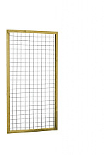 Eco gaastrellis met maas 7,5 x 7,5 cm, in grenen raamwerk 4,5 x 4,5 cm, 90 x 180 cm, groen geïmpregneerd.