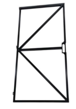 Poortframe verstelbaar met slotkast 100x180 cm zwart