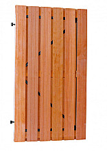 Hardhout plankendeur 100x180 cm op zwart stalen frame