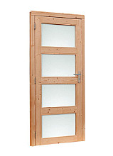 Douglas enkele 4 ruits deur linksdraaiend inclusief kozijn. 91 x 201,5 cm (diverse kleuren)