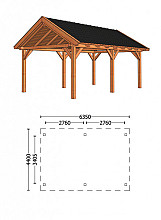 Buitenverblijf Zadeldak XL (diverse maten)