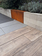 Eccoborder Betotop corten 15-43 - Afmeting: 200 x 15,5 x (3,5+43) cm