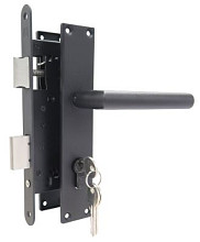 Set voor tuindeuren zwart met dichte plaat