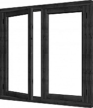 Steel Look vleugelraam dubbel zwart (diverse maten)