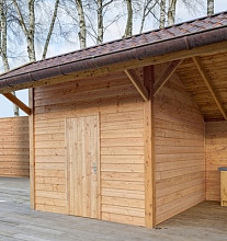 Douglas geschaafd blokhutprofiel 2,8 x 19,5 x 400 cm, onbehandeld.