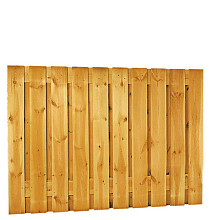 Grenen geschaafd plankenscherm 21-planks 17 mm, 180 x 130 cm, verticaal recht, groen geïmpregneerd.