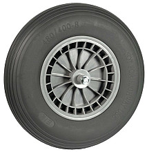 Wiel 400x8 grijs softwiel PVC kogellagers 13 cm as