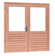 Douglas dubbele 6-ruits deur Prestige met dubbelglas, 202 x 221 cm, onbehandeld.