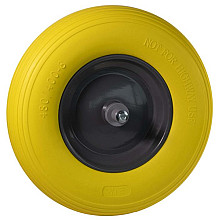 Wiel 400x8 geel softwiel metaal kogellagers 13 cm as