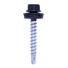 Woodies® Ultimate Steellies boorschroef 4.8x35 met ring Ø14mm RAL9011 - 50 st