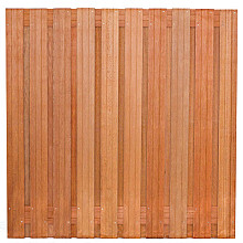 Tuinscherm hardhout 21-planks (19 + 2) Dronten 180 x 180 cm