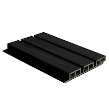 NewTechWood HKC co-extrusie wand bekleding castellation 50 profiel, 2,5 x 19,6 x 290 cm, Ebony zwart.