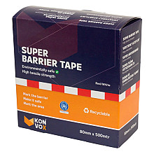 Konvox Afzetband rood/wit 80mm x 500m