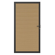 NewTechWood co-extrusie composiet deur in aluminium frame, horizontaal triple, 100 x 195 cm, Red Cedar.