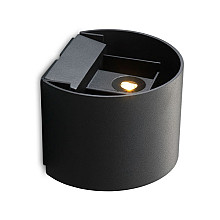 Soito | afgerond zwart wandlamp | up & down | warmwit | 2 x 4 watt  | dimbaar | OutdoorPro+ | 12 volt