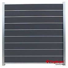 Modular composiet schuttingscherm Rock Grey/ alu 180x195cm