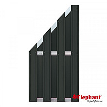 Composiet schuttingscherm schuin Design antra/alu 90x93/180cm